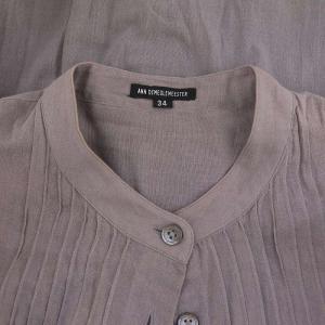 ANN DEMEULEMEESTER コットンシャツワンピース 膝丈 長袖 34 チャコールグレー