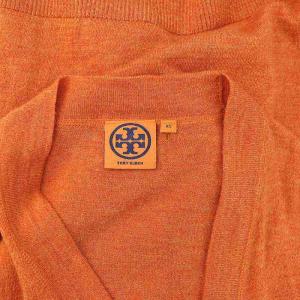TORY BURCH カーディガン ロゴボタン ウール XS オレンジ
