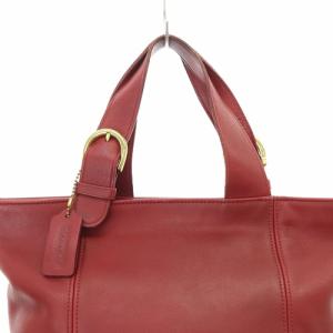COACH レザー トートバッグ ハンドバッグ 赤 レッド 4133