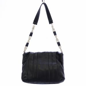 ANYA HINDMARCH ワンショルダーバッグ トート 肩掛け チェーン プリーツ レザー 黒 ブラック