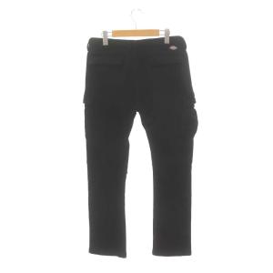 AKM ×ディッキーズ Dickies カーゴパンツ ワークパンツ スウェット スリム ボタンフライ 裏パイル M 黒 ブラック