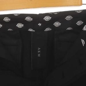 AKM ×ディッキーズ Dickies カーゴパンツ ワークパンツ スウェット スリム ボタンフライ 裏パイル M 黒 ブラック
