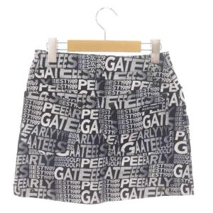PEARLY GATES 24SS コットンストレッチ5ポケットスカート ミニ丈 ジップフライ 00 XS 紺 ネイビー 白 ホワイト