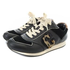 COACH スニーカー レザー 切替 23cm 黒 ブラック