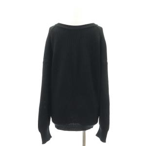 deuxieme classe黒の長袖ニットトップス