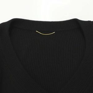deuxieme classe黒の長袖ニットトップス