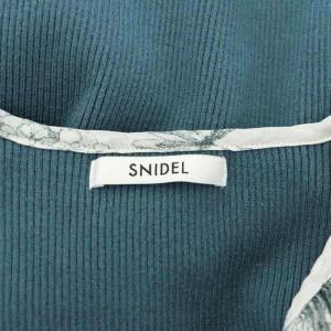 SNIDEL 23AW Sustainable シフォンプリーツカラーニットプルオーバー セーター 長袖 F ダークブルー
