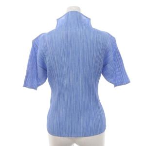 PLEATS PLEASE ISSEY MIYAKE イッセイミヤケ ハイネックカットソー 半袖 プルオーバー プリーツ 3 ライトブルー