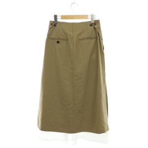 HYKE LIGHT FLANNEL SKIRT スカート ロング フレア 1 カーキベージュ 14096