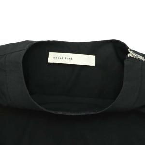sacai luck バックプリーツブラウス カットソー 半袖 カットオフ 2 黒 ブラック