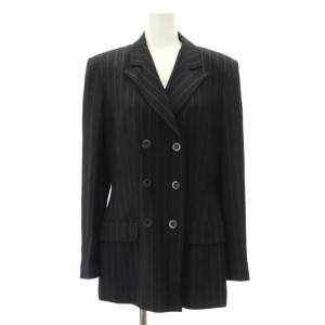 MAX&CO. classics スーツ セットアップ 上下 ストライプ ダブルジャケット パンツ スラックス 42 黒