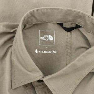 THE NORTH FACE fireresistantファイヤーフライキャノピーシャツ カジュアル 長袖 ステンカラー L グレージュ NR12231