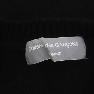 COMME des GARCONS HOMME 02AW ジャガード切替 ニット セーター 長袖 ウール 黒 ブラック