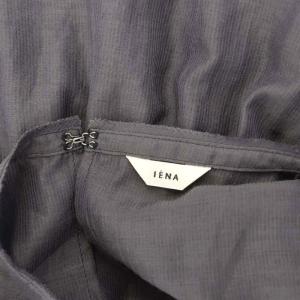 IENA ギャザーチュニック ブラウス 長袖 プルオーバー シアー バンドカラー チャコール