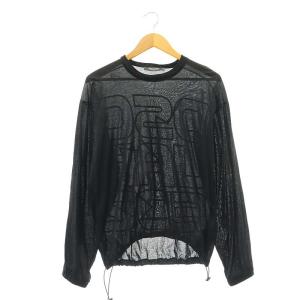 DSQUARED2 TECHNO LEAF バックプリント 薄手トップス Tシャツ カットソー 長袖 S 黒 白 赤