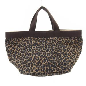 Hervé Chapelier 舟型トートM レオパード ヒョウ柄 ハンドバッグ 茶色 ブラウン べージュ