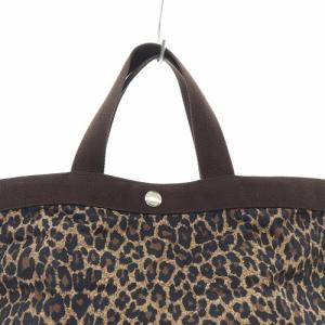 Hervé Chapelier 舟型トートM レオパード ヒョウ柄 ハンドバッグ 茶色 ブラウン べージュ