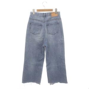 L'Appartement クロップドワイドデニムCropped Wide Denim ジーンズ ジップフライ ワイド コットン 26 S 青 ブルー