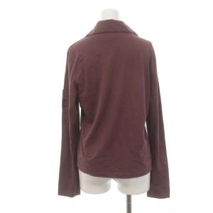 CELINE ヴィンテージ マカダムワッペンミニポケットスキッパートップス カットソー 長袖 プルオーバー コットン L 赤紫