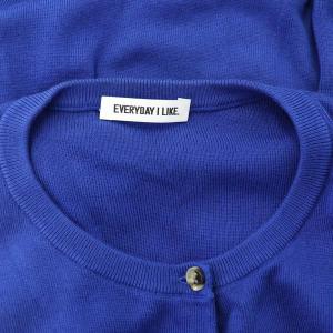 EVERYDAY I LIKE 22SS EVERYDAY I LIKE クルーネックカーディガン ニット 長袖 コットン 青 ブルー
