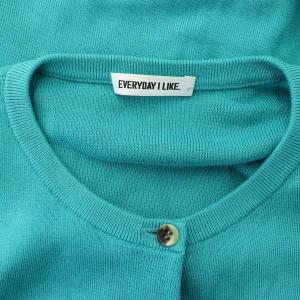 EVERYDAY I LIKE 22SS EVERYDAY I LIKE クルーネックカーディガン ニット 長袖 コットン ターコイズ