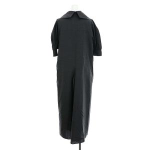 ENFOLD 24SS SQUARE-SLEEVES DRESS ワンピース ロング丈 38 チャコールグレー