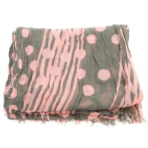 Yohji Yamamoto POUR HOMME シルク混 総柄 ストール ピンク グレー