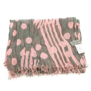 Yohji Yamamoto POUR HOMME シルク混 総柄 ストール ピンク グレー