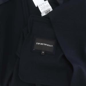 EMPORIO ARMANI テーラードジャケット ブレザー シングル コットン 48 L 紺 ネイビー