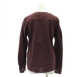 Martin Margiela 6 コットン カフス ノーカラーシャツ カジュアル 長袖 I38 S ボルドー