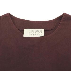 Martin Margiela 6 コットン カフス ノーカラーシャツ カジュアル 長袖 I38 S ボルドー
