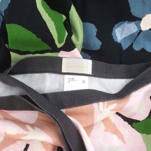 Grace Class 22SS フラワープリントラップスカート フレア マキシ丈 ロング 花柄 36 黒 ブラック マルチカラー