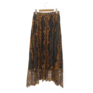 Diagram GRACE CONTINENTAL スカラレースギャザースカート ロング フレア 36 紺 ネイビー