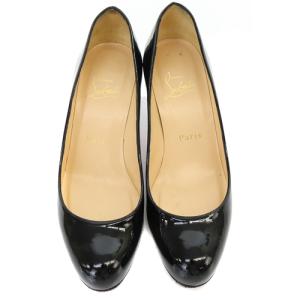 Christian Louboutin エナメル ラウンドトゥ パンプス 35 22cm 黒 ブラック