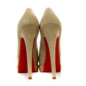 Christian Louboutin PALAIS ROYAL TREPOINTE 140 パンプス ピンヒール オープントゥ スエード 34.5 21.5cm