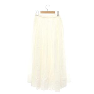 ebure 22SS コットンボリュームギャザースカート ロング丈 マキシ丈 フレア 36 S オフホワイト