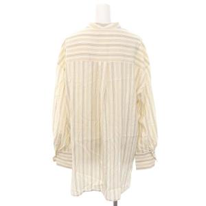 ebure シルクストライプバンドカラーシャツ ブラウス 長袖 フロントボタン 綿 38 M マルチカラー /YQ