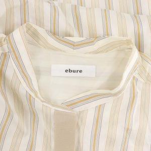 ebure シルクストライプバンドカラーシャツ ブラウス 長袖 フロントボタン 綿 38 M マルチカラー /YQ