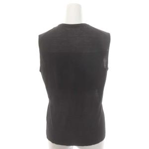 ebure ノースリーブニット カットソー シルク シアー チャコールグレー