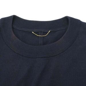 SILK×COTTON C//N KNIT ニット カットソー 長袖 シルク混 紺 ネイビー 