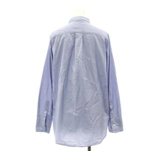 MADISONBLUE MADAME STANDING COLLAR SHIRT シャツ ストライプ 長袖 S 青 ブルー