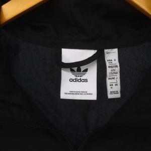 adidas Originals エッセンシャル ウインドブレーカー ジャケット ジップアップ フード パーカー ロゴ L 黒 ブラック