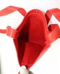 HERMES クルードセル ショルダーバッグ レザー レッド