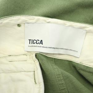 TICCA カーゴパンツ ワイド ストレート ハイウエスト ボタンフライ コットン 2 カーキ