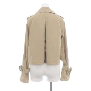 BLUE LABEL CRESTBRIDGE 近年モデル トレンチジャケット ショート丈 ダブル チェック柄切替 36 ベージュ