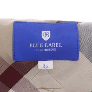 BLUE LABEL CRESTBRIDGE 近年モデル トレンチジャケット ショート丈 ダブル チェック柄切替 36 ベージュ