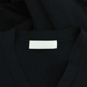 CELFORD 22SS 異素材スリーブVネックワンピース マキシ ロング 長袖 切替 ニット 38 M 黒 ブラック 白 ホワイト