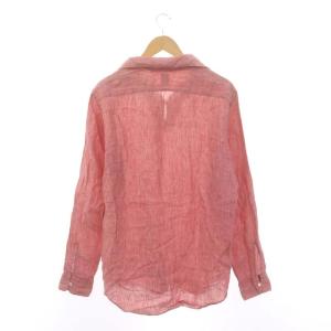 Finamore プルオーバーシャツ 長袖 リネン L 赤 レッド