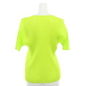 PLEATS PLEASE ISSEY MIYAKE イッセイミヤケ プリーツクルーネックプルオーバートップス カットソー 半袖 3 ライム