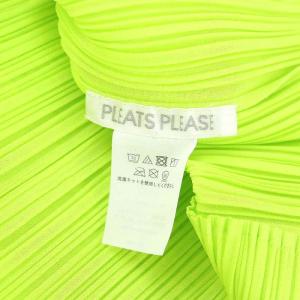 PLEATS PLEASE ISSEY MIYAKE イッセイミヤケ プリーツクルーネックプルオーバートップス カットソー 半袖 3 ライム
